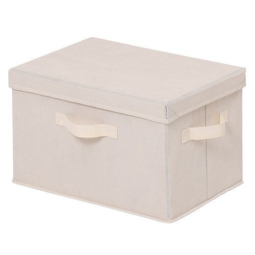 収納ボックス ベージュ フタつき_8