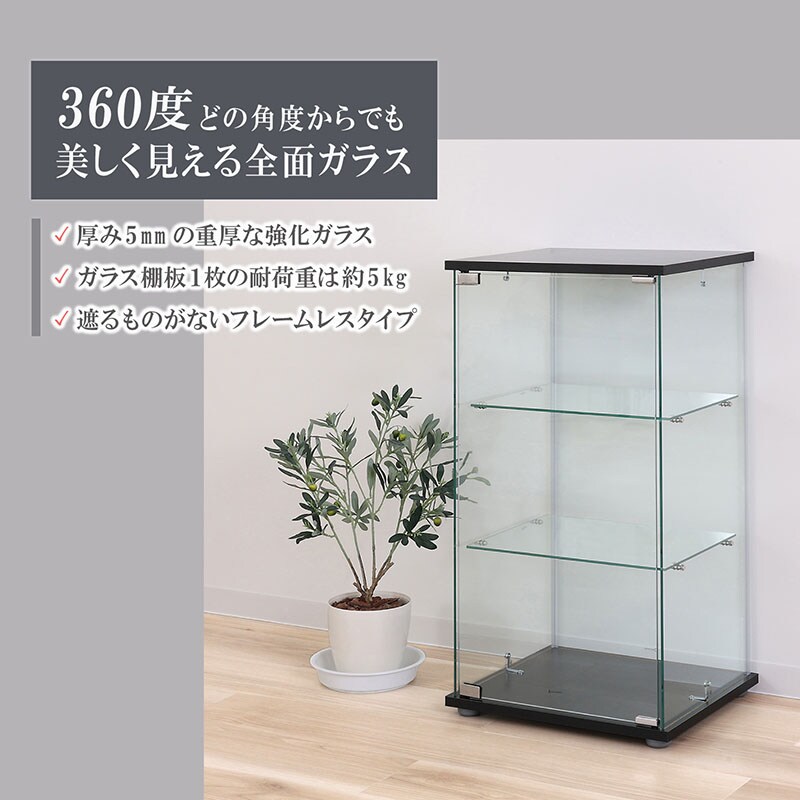 ガラスコレクションケース 3段 すべり止めシート付 SE1039273