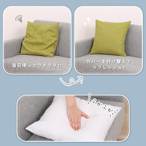 クッションカバー ボーダー ブラウン_4