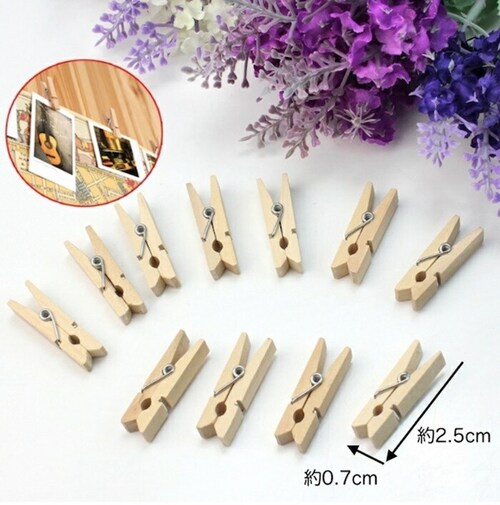 木製 クリップ 50個 通販 ウッドクリップ クロスピン 木製クリップ 木製洗濯バサミ ミニサイズ ウッドピンチ 小さめ おしゃれ オシャレ 文具 文房具 かわいい 可愛い ナチュラル インテリア 雑_4