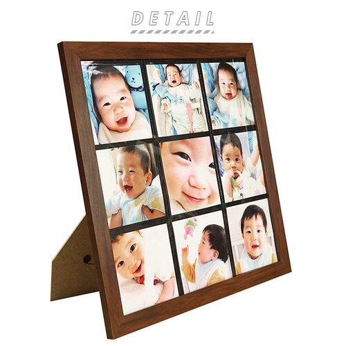 写真立て おしゃれ 通販 フォトフレーム 複数 木目 かわいい 額 額縁 2way 壁掛用 置き型 ペアフォトフレーム タテ型 ましかく 真四角 結婚祝い 七五三 ベビー 赤ちゃん 正方形 スクエア _1