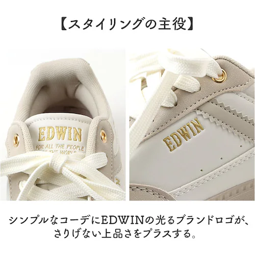 EDWIN レディーススニーカー 通販 エドウィン スニーカー シューズ レディース おしゃれ かわいい 靴 軽量 カジュアルシューズ 通勤 通学 学生 大人 レディースシューズ 歩きやすい シンプル_2