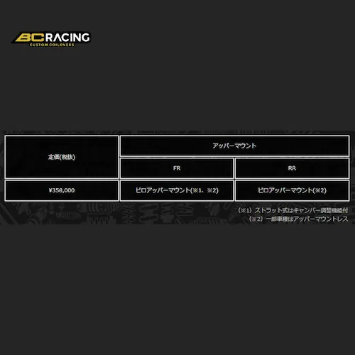 BC RACING ER Coilover Kit ER-TYPE TOYOTA/�g���^ �A���X�g JZS160/JZS161 1997- R-03_1