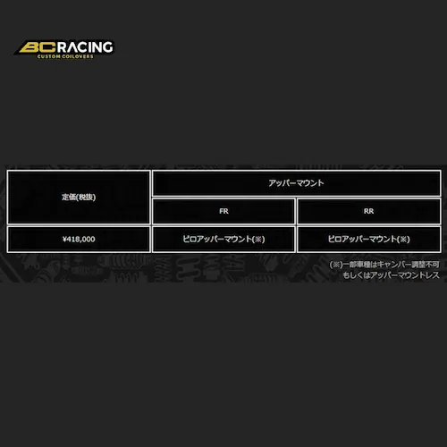 BC RACING ZR Coilover Kit ZR-TYPE MAZDA/マツダ ロードスター NA8C 1989-1998 N-04_1