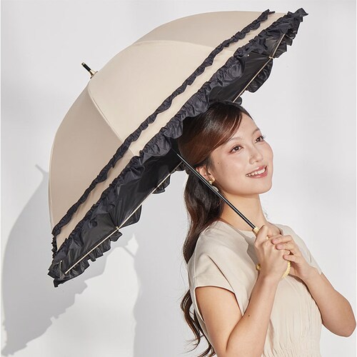 KIZAWA キザワ 日傘 長傘 レディース 通販 フリル傘 傘 かさ カサ レディース傘 日よけ 日除け 完全遮光 晴雨兼用 アンブレラ 女性用 ショート丈 かわいい 可愛い フリル 丈夫 colo_10