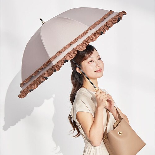 KIZAWA キザワ 日傘 長傘 レディース 通販 フリル傘 傘 かさ カサ レディース傘 日よけ 日除け 完全遮光 晴雨兼用 アンブレラ 女性用 ショート丈 かわいい 可愛い フリル 丈夫 colo_11