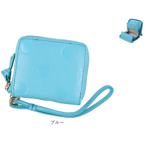 perche ペルケ 財布 80-06-00120 通販 ドット型押しパームフィットストラップウォレット 二つ折り財布 二折 小銭入れ有 本革 ミニ財布 折財布 レディース 折り財布 ラウンドファスナ_10