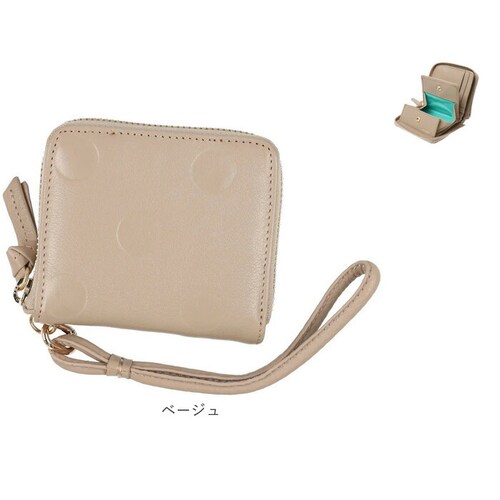 perche ペルケ 財布 80-06-00120 通販 ドット型押しパームフィットストラップウォレット 二つ折り財布 二折 小銭入れ有 本革 ミニ財布 折財布 レディース 折り財布 ラウンドファスナ_11