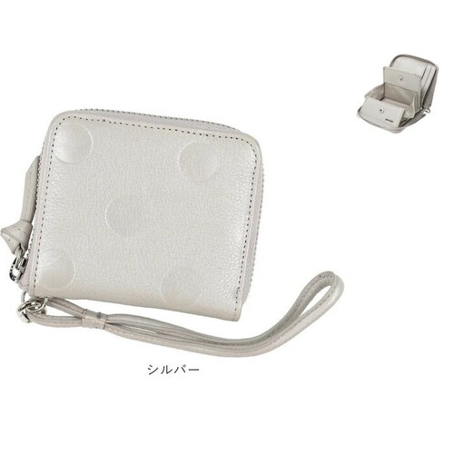 perche ペルケ 財布 80-06-00120 通販 ドット型押しパームフィットストラップウォレット 二つ折り財布 二折 小銭入れ有 本革 ミニ財布 折財布 レディース 折り財布 ラウンドファスナ_15