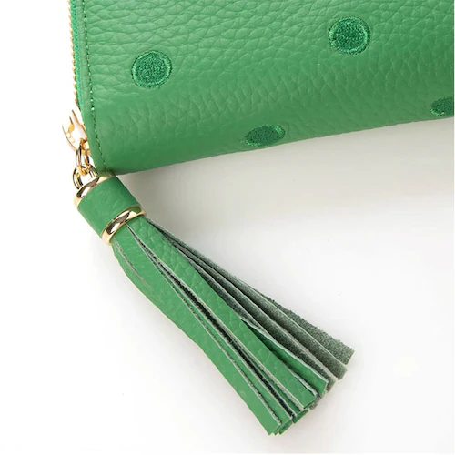 perche ペルケ 財布 08-06-02970 通販 牛革ドット刺繍ラウンド長財布 長財布 長サイフ ながさいふ 本革 ロングウォレット レディース ラウンドファスナー おしゃれ レザー 大人 オ_8