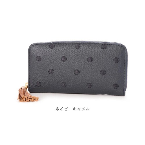 perche ペルケ 財布 08-06-02970 通販 牛革ドット刺繍ラウンド長財布 長財布 長サイフ ながさいふ 本革 ロングウォレット レディース ラウンドファスナー おしゃれ レザー 大人 オ_14