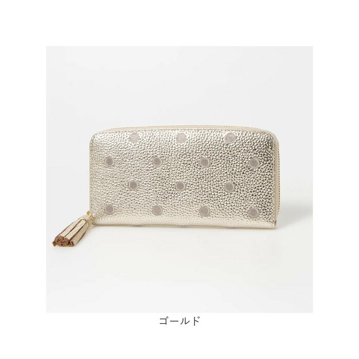 グリーン perche ペルケ 財布 08-06-02970 通販 牛革ドット刺繍