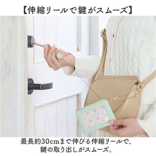 ノフェス リール付きキー&パスポーチ 通販 nofes NSK1449 パスケース リール付きパスケース 定期入れ ストラップ付 パスポーチ キーケース おしゃれ レディース 大人 可愛い レイメイ藤_2