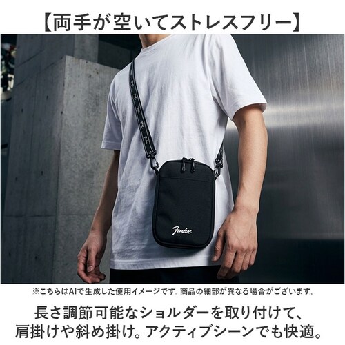 Fender ショルダーバッグ フェンダー 950-6072 通販 ショルダーバック ミニショルダーバッグ スマホショルダー 斜めがけバッグ ブランド ナイロン メンズ かっこいい 小さめ 旅行 軽量_4