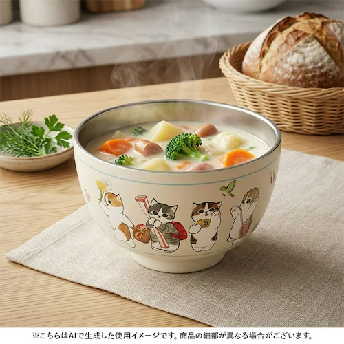 お椀 保温保冷 真空二重 通販 汁物 茶碗 断熱 保温 おしゃれ かわいい 450ml おわん ステンレス キャラクター グッズ 保冷 汁椀 スープボウル 子ども 大人 キッチン雑貨 食器 キッズ レ_7