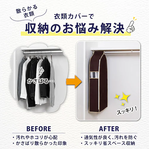 クローゼット吊り下げ 衣類カバー110cm_6