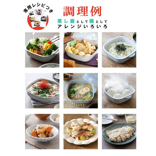 レンジでパパっと 2wayスチームポット レシピ付 SPT_4