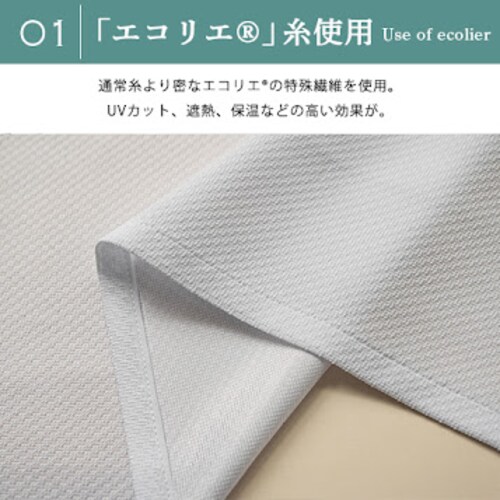 【送料無料】帝人・エコリエ遮熱 遮像 保温 UVカットミラー無地レースカーテン 100X88cm2枚組 アイボリー_2