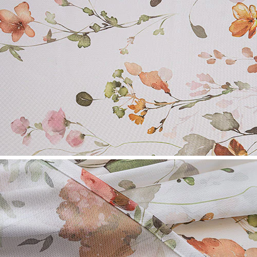 【送料無料】UVカット 採光ミラーサイドエバリーフ柄レースカーテン 100X133cm2枚組 ローズ_11