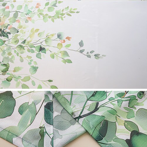 【送料無料】UVカット 採光ミラーサイドエバリーフ柄レースカーテン 100X133cm2枚組 グリーン_11