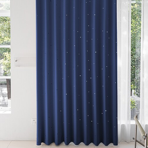 【送料無料】光を遮る1級遮光星柄レーザーカットカーテン 形状記憶 100X135cm 2枚組 ミントグリーン_14