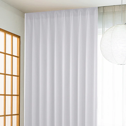 【送料無料】光を遮る1級遮光防炎カーテン 形状記憶 100X135cm 2枚組 アイボリー_16