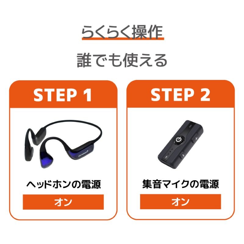 Mimitakara（ミミタカラ） 集音器｜充電式 ワイヤレス 骨伝導集音器 集