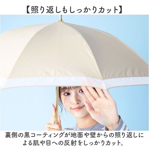 ベージュ KIZAWA キザワ 日傘 長傘 レディース 晴雨兼用 通販 傘 かさ カサ レディース傘 日よけ 日除け ひよけ アンブレラ bliss オーガンジー ショート丈 上品 丈夫 8本骨 エレ_4