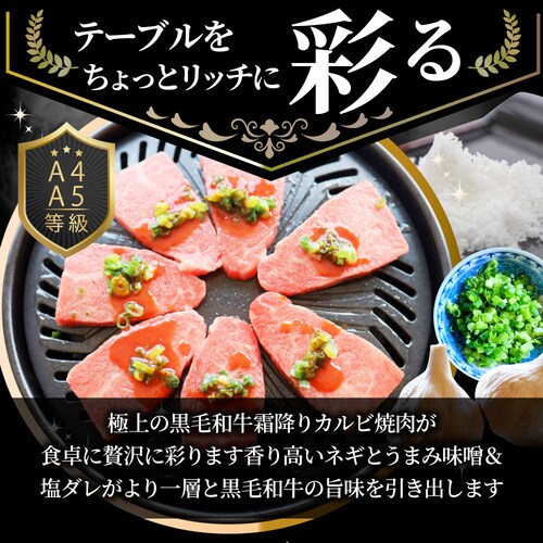 【しゃぶまる】A4,A5等級 特選 黒毛和牛 カルビ焼肉 ねぎまみれ 味噌ダレ&塩ダレ 食べ比べ 1kg(250g×各2) 牛肉 肉 食品 お祝い 霜降り 贅沢 黒毛 和牛 国産 祝い 記念 通販 グ_13