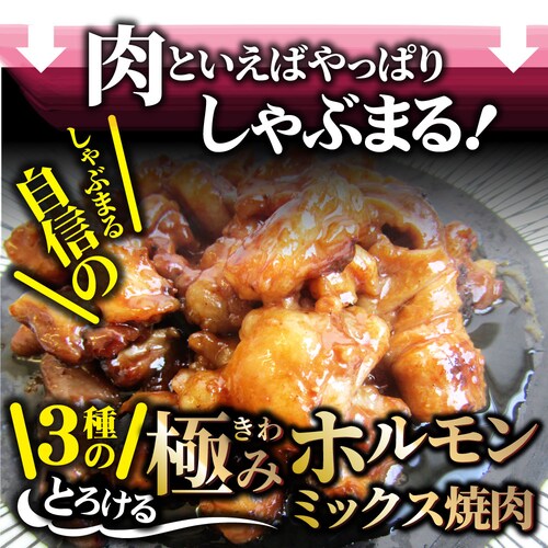 【しゃぶまる】三種 ホルモン ミックス 焼肉 1kg(250g×4パック)秘伝 タレ漬け バーベキュー BBQ お花見 花見 肉 焼くだけ 冷凍*当日発送対象_12