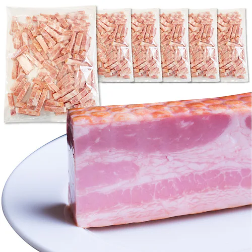 【しゃぶまる】ベーコン 拍子木切り 角柱カット 業務用 500g お試し 使い切り 惣菜 朝食用 時短 急速冷凍 IQF (惣菜) (*当日発送対象) オードブル パーティー ベーコン 選べる 朝食 _18