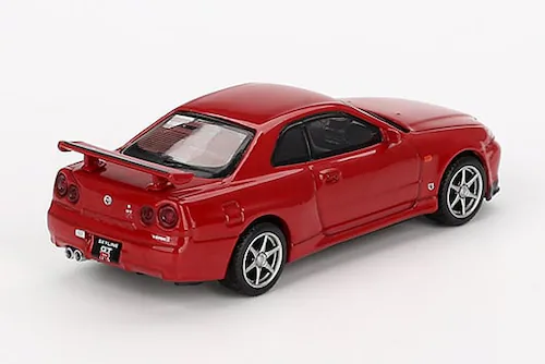 【送料込み価格】MINI GT 1/64 Nissan スカイライン GT-R R34 Vスペック アクティブレッド(右ハンドル)_1