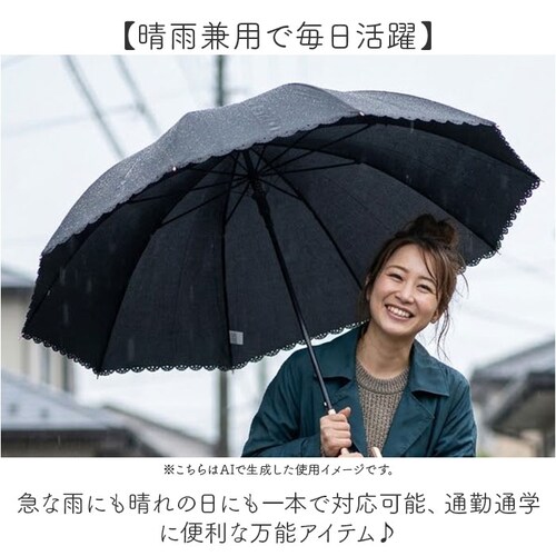 キャッツレースGY 晴雨兼用傘 長傘 レディース 通販 日傘 傘 おしゃれ UVカット 紫外線対策 遮光 紫外線遮蔽率 99% 晴雨兼用 UPF50+ かさ 通勤 通学 女性 大人 高校生 中学生 5_2