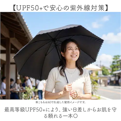 キャッツレースGY 晴雨兼用傘 長傘 レディース 通販 日傘 傘 おしゃれ UVカット 紫外線対策 遮光 紫外線遮蔽率 99% 晴雨兼用 UPF50+ かさ 通勤 通学 女性 大人 高校生 中学生 5_4