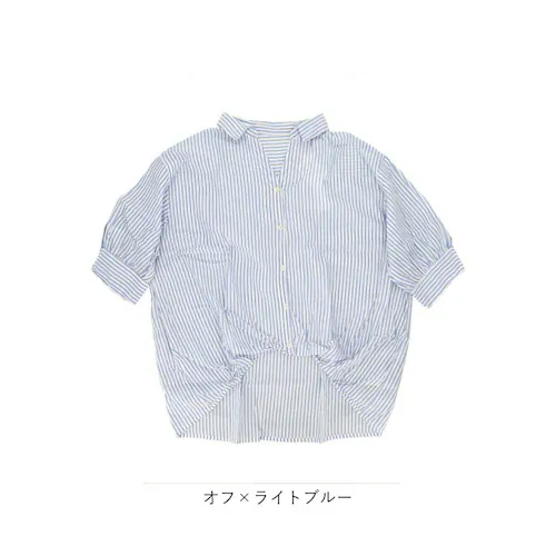 チャコール mitis シャツ ミティス 通販 スキッパーシャツ スキッパーブラウス ブラウス 夏 春夏 春秋 5分袖 五分袖 ドルマンスリーブ 7分袖 七分袖 レディース シンプル ゆったり インド_13