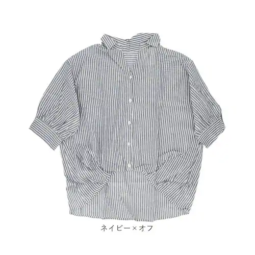 チャコール mitis シャツ ミティス 通販 スキッパーシャツ スキッパーブラウス ブラウス 夏 春夏 春秋 5分袖 五分袖 ドルマンスリーブ 7分袖 七分袖 レディース シンプル ゆったり インド_15