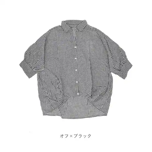 チャコール mitis シャツ ミティス 通販 スキッパーシャツ スキッパーブラウス ブラウス 夏 春夏 春秋 5分袖 五分袖 ドルマンスリーブ 7分袖 七分袖 レディース シンプル ゆったり インド_16