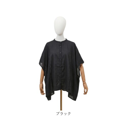 ブラック mitis シャツ ミティス 通販 ワイドドルマンシャツ ブラウス 夏 春夏 春秋 半袖 5分袖 五分袖 ドルマンスリーブ フレンチスリーブ レディース シンプル ゆったり インド綿 おしゃ_10