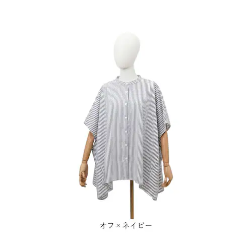 ブラック mitis シャツ ミティス 通販 ワイドドルマンシャツ ブラウス 夏 春夏 春秋 半袖 5分袖 五分袖 ドルマンスリーブ フレンチスリーブ レディース シンプル ゆったり インド綿 おしゃ_12