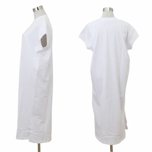 ブルー mitis ワンピース ミティス 通販 プチハイネックワンピース Tシャツワンピース レディース 半袖 夏 春夏 春秋 フレンチスリーブ モックネック シンプル カジュアル インド綿 おしゃれ_12