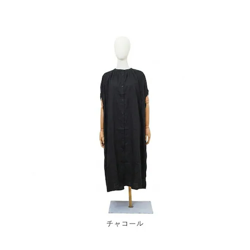 キナリ mitis ワンピース ミティス 通販 ギャザーワンピース 夏 春夏 ノースリーブ 袖なし ロング 前開き 前ボタン レディース シンプル インド綿 リゾート おしゃれ 女性 大人 かわいい _12