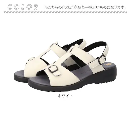 ホワイト M(23cm) サンダル レディース 日本製 通販 バックバンド ローヒール 靴 シューズ レザー 革 コンフォートサンダル 歩きやすい バックベルト クロワッサン カジュアル cr4530_12