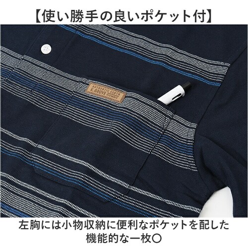 ストライプINK Mサイズ ポロシャツ 半袖 メンズ 通販 KEN GROVE ケングローブ シャツ メンズポロシャツ オフィス カジュアル シンプル きれいめ 男性 ゴルフ 大人 春 夏 ブランド _5