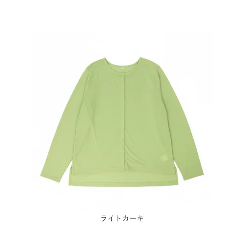 グレージュ Mサイズ page one ページワン カーディガン クルーネック 通販 羽織り 羽織 羽織もの 上着 うわぎ 接触冷感 ひんやり 涼しい ICE Summer アイスサマー 吸汗 速乾 _12