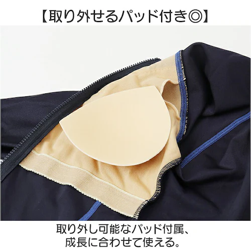 紺 Lサイズ フットマーク 水着 セパレート 通販 フィットネス水着 長袖 セパレーツ 長袖セパレーツ ラッシュガード レディース 上下セット footmark 132180 水泳 ジュニア 体型カバ_2