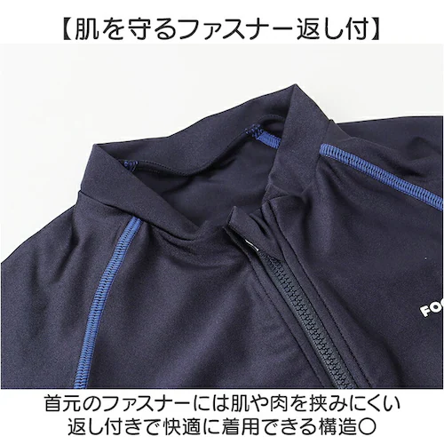 紺 Lサイズ フットマーク 水着 セパレート 通販 フィットネス水着 長袖 セパレーツ 長袖セパレーツ ラッシュガード レディース 上下セット footmark 132180 水泳 ジュニア 体型カバ_4
