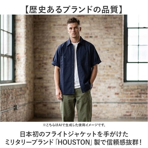 NAVY サイズ17.5 HOUSTON ヒューストン 半袖シャツ メンズ 通販 オックスフォードシャツ メンズシャツ アメカジシャツ 無地シャツ カジュアルシャツ ワークシャツ シャツ 無地 半袖 _6