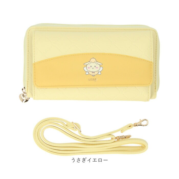 うさぎイエロー スマホショルダー キャラクター 通販 スマホポシェット