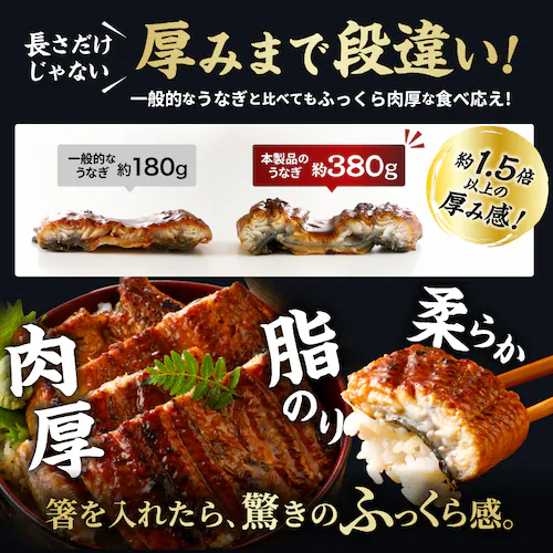 超特大 うなぎの蒲焼 2尾セット 1尾あたり約380g 冷凍_5