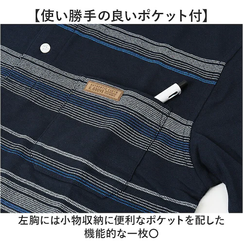 ダイヤNAVY Lサイズ ポロシャツ 半袖 メンズ 通販 KEN GROVE ケングローブ シャツ メンズポロシャツ オフィス カジュアル シンプル きれいめ 男性 ゴルフ 大人 春 夏 ブランド ト_5